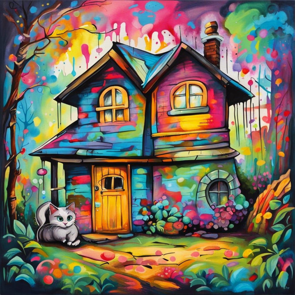 a cozy cottage near the woods, where Major Tomcat the cat li...