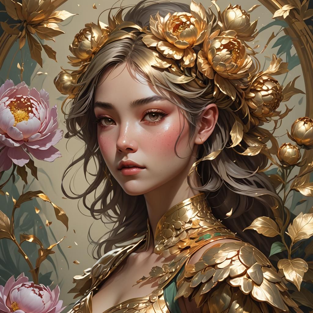 gold peony fairy