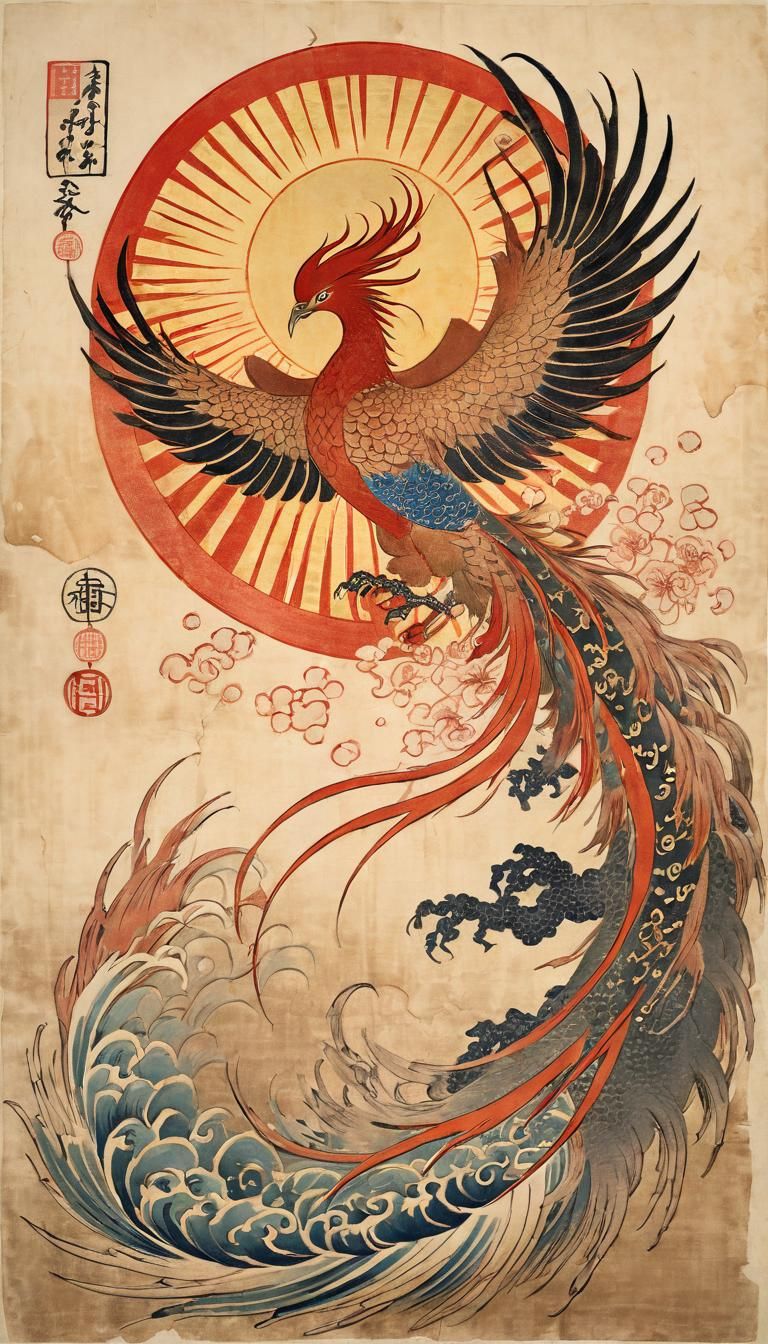 Phoenix and Sun  by @Teringette