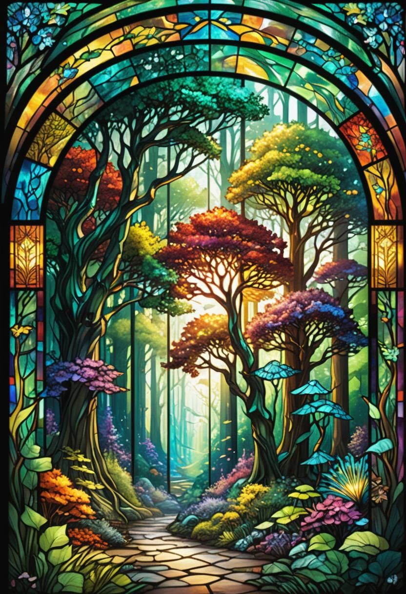 Stained glass forest