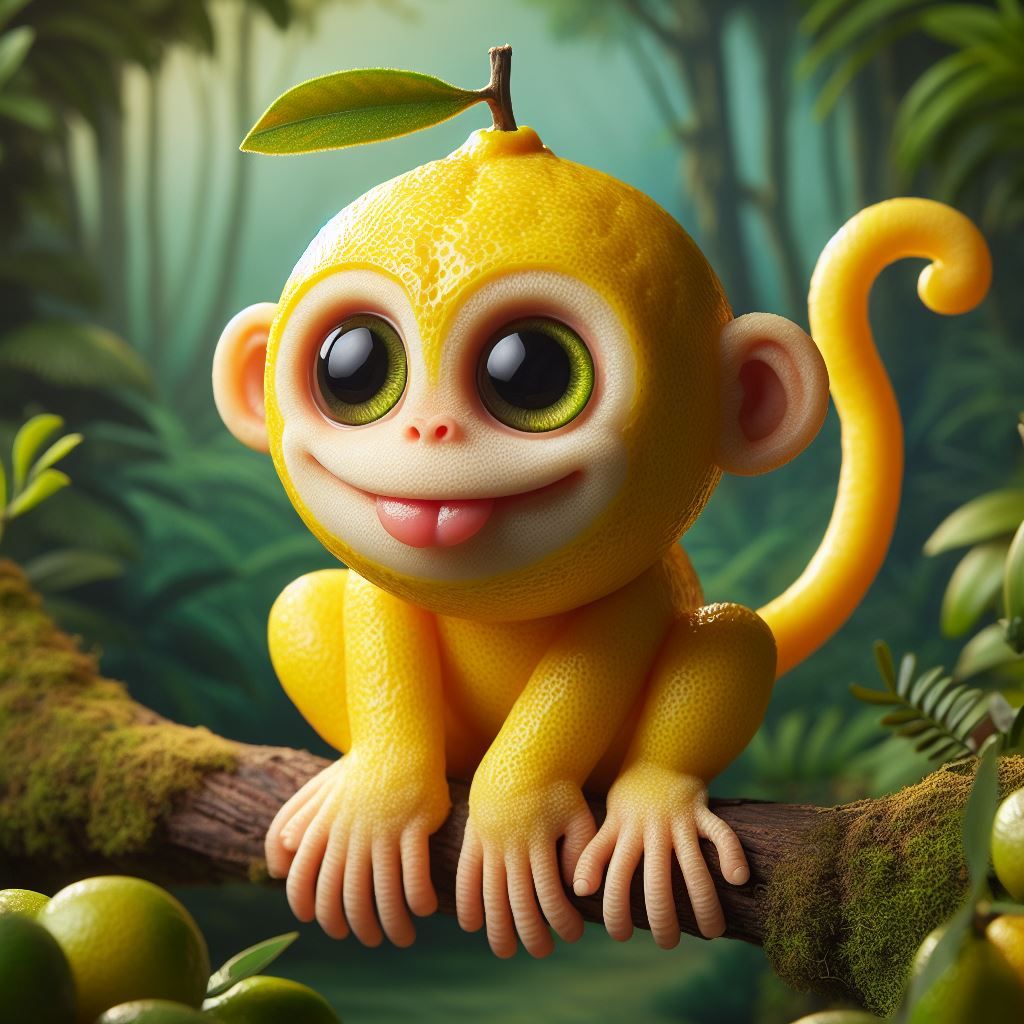 Lemonkey in the jungle (2 images)