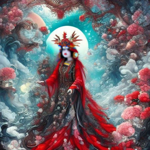 <lora:Rococo-Horrorcore II:1.0> <lora:Motion Aura SD15:1.0> from head to toes or at least 20 cm beneath the feet!!kantonese traditional woma...