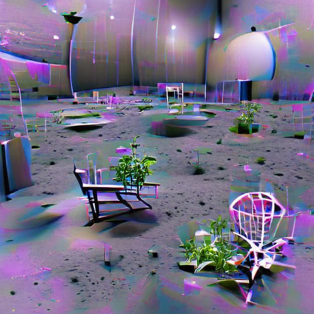 Empty garden of space