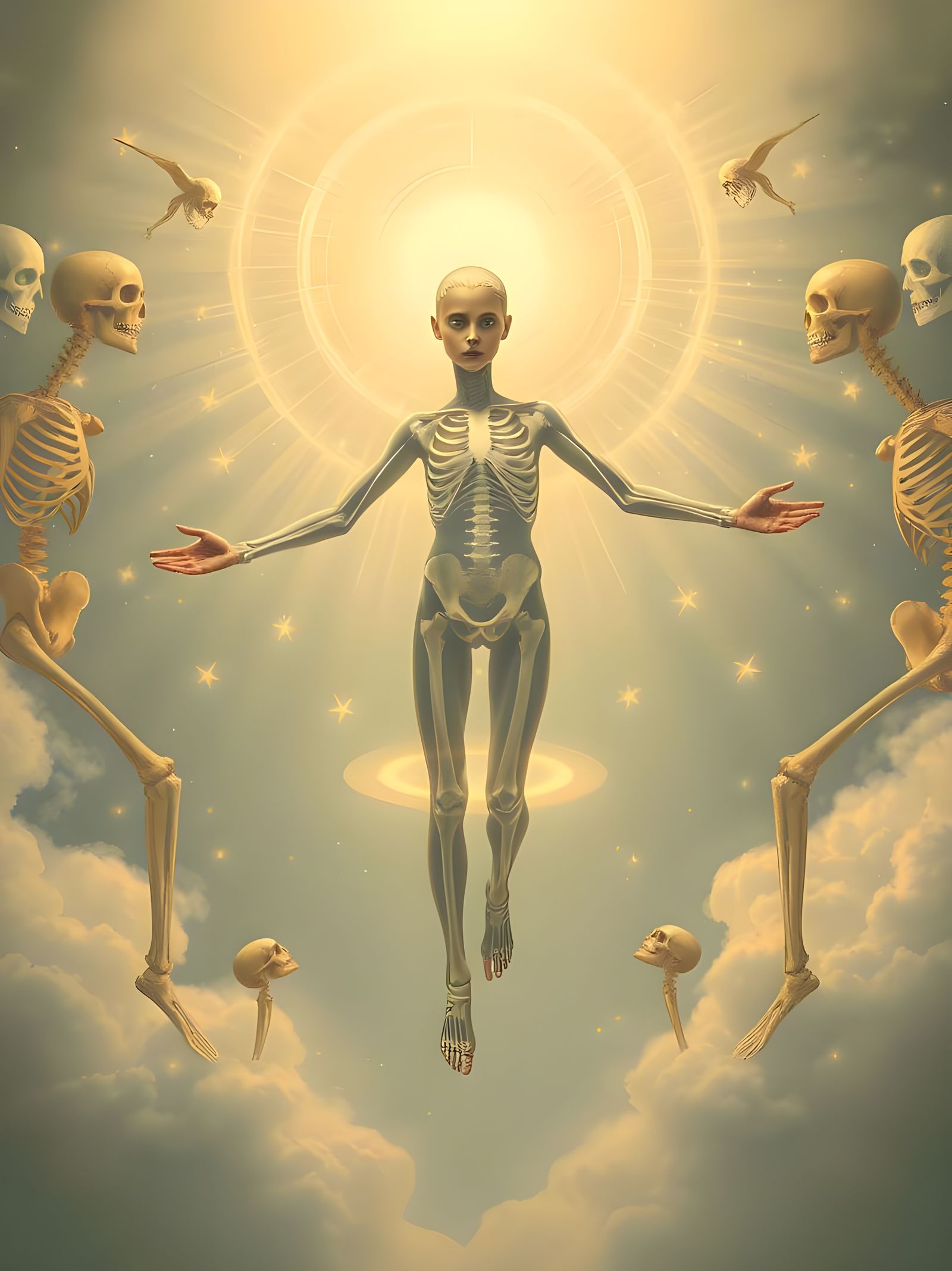 Surreal, Ethereal Portrait of Human Development in Soft Past...