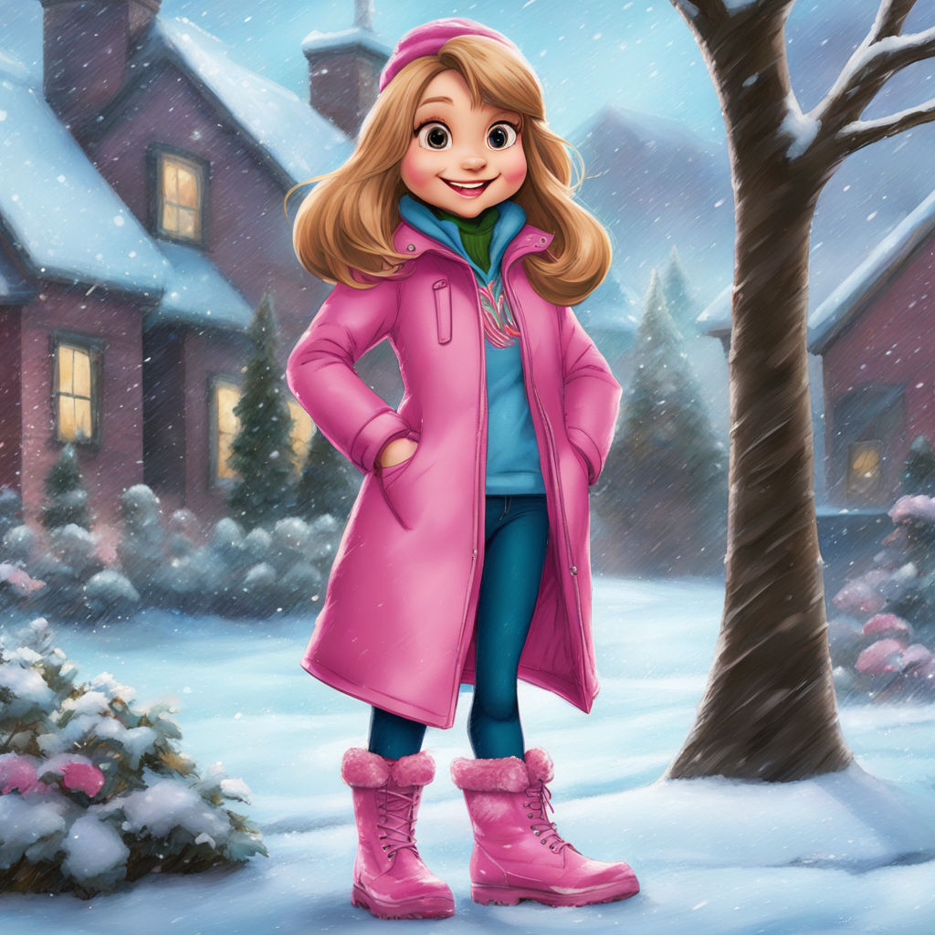 Human Brittany Miller, having some winter fun in the snow