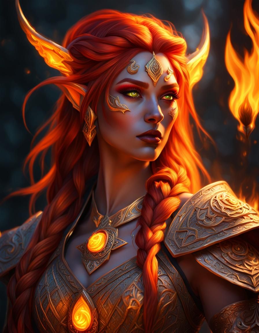 A Portrait Of A Night Elf Priestess - Ai Generated Artwork - Nightcafe 