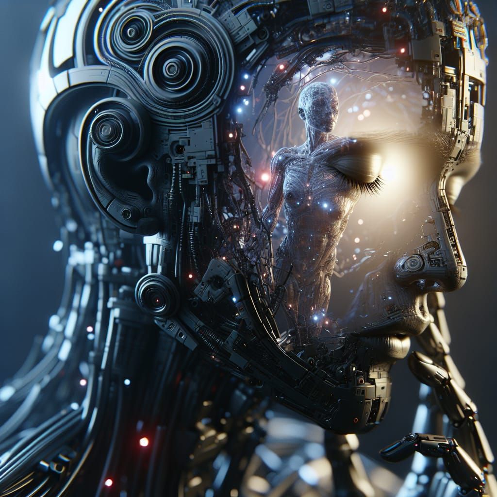 The last humans transferring their essence to android bodys