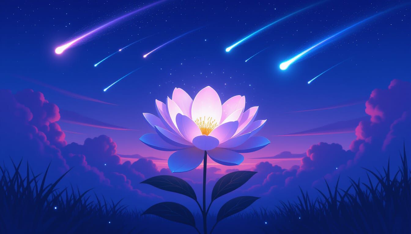 Every petal remembers a falling star. 🌠 Tap to see the sky bloom