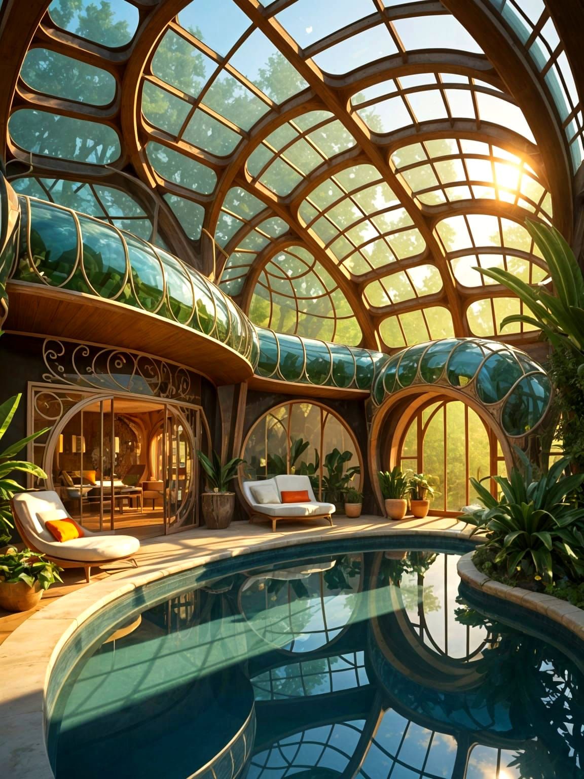 Solarpunk Poolhouse  by @Jerri Bee