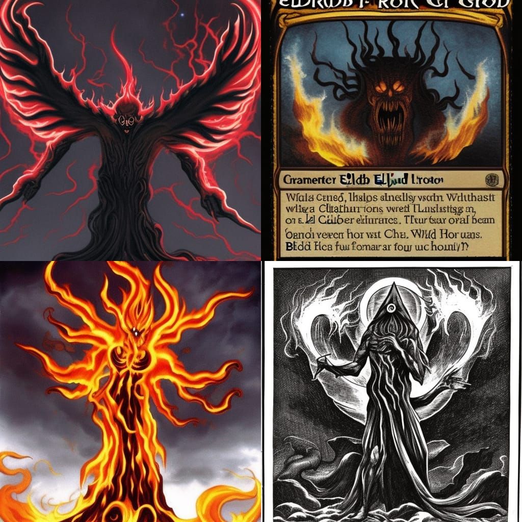 the eldritch fire god - AI Generated Artwork - NightCafe Creator