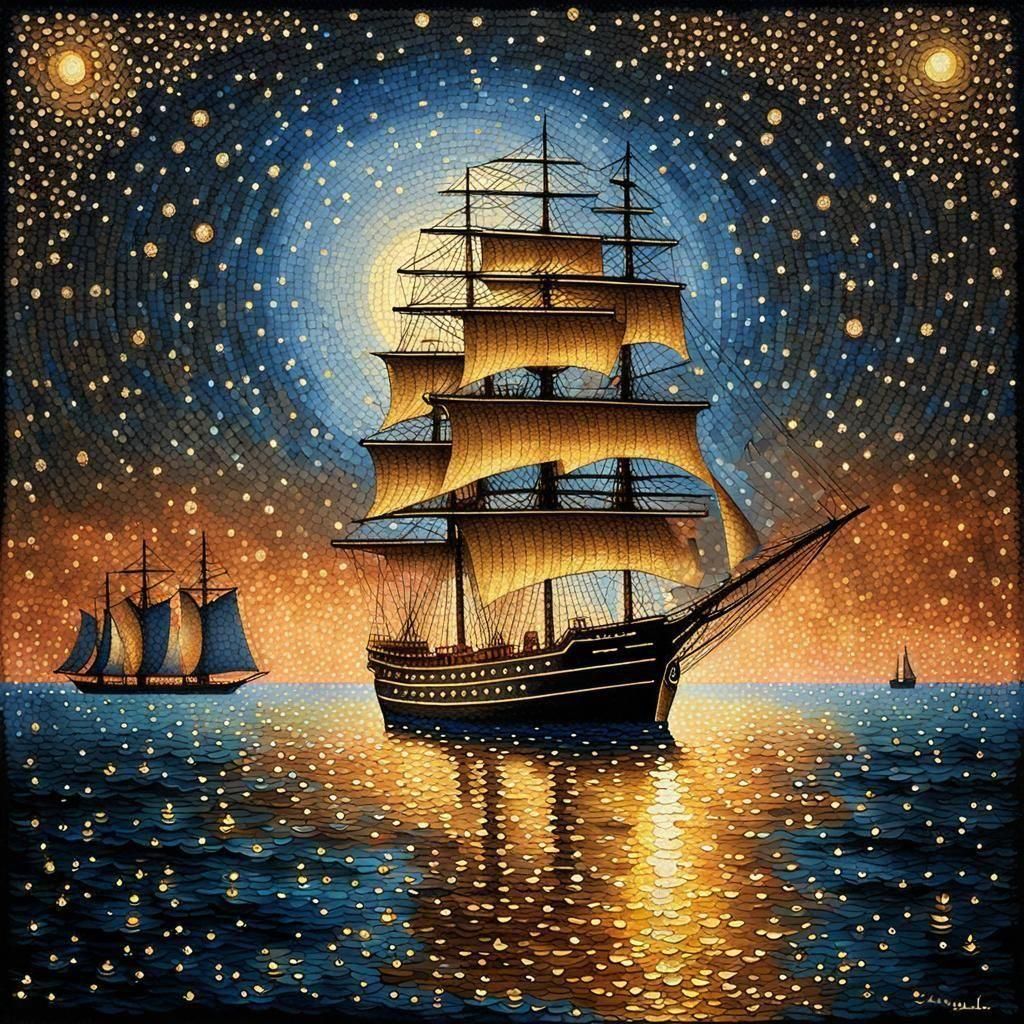Golden ship   by @Muni