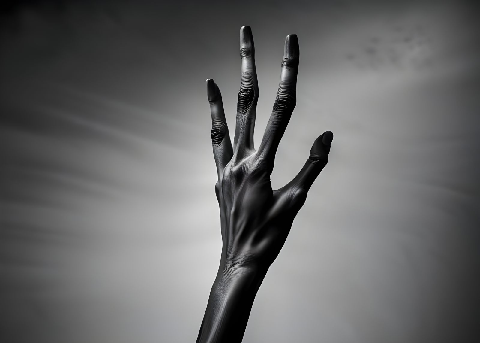 xray of alien hand with super long fingers and long deadly claws Close