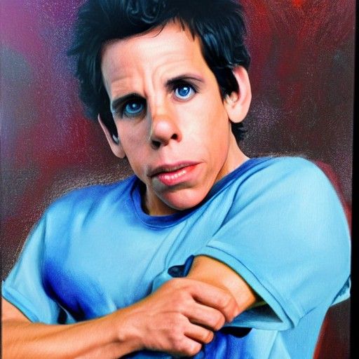 Ben Stiller wearing a blue shirt