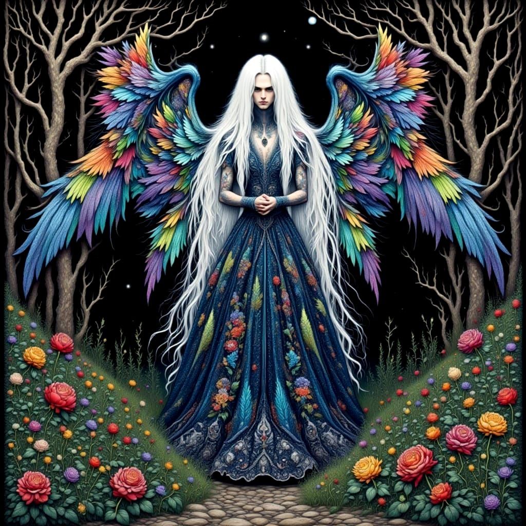 Angel in a gorgeous dress