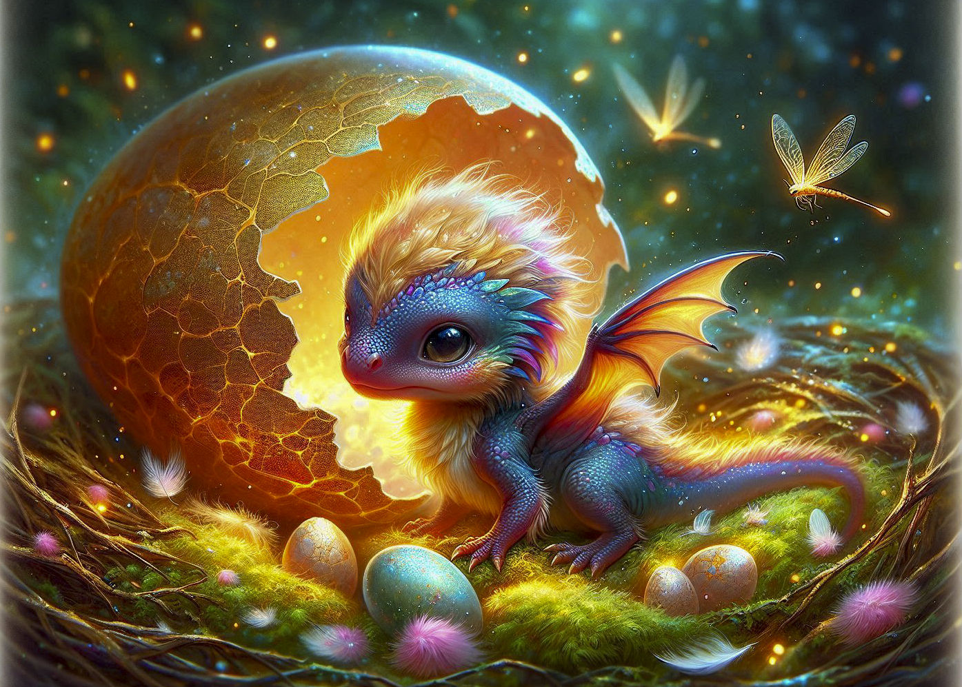 Cute Baby dragon fresh out of the egg