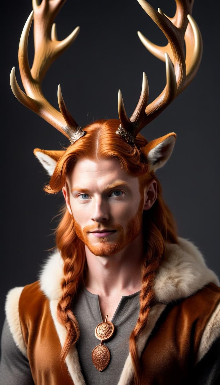 Ginger anthropomorphic deer man - AI Generated Artwork - NightCafe Creator