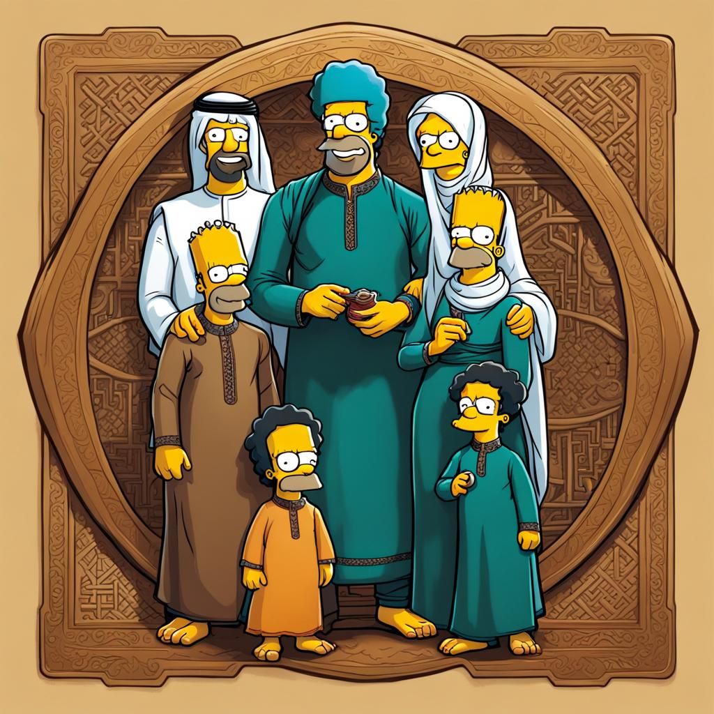 Sticker design the simpson style : arabic traditional kurta ...