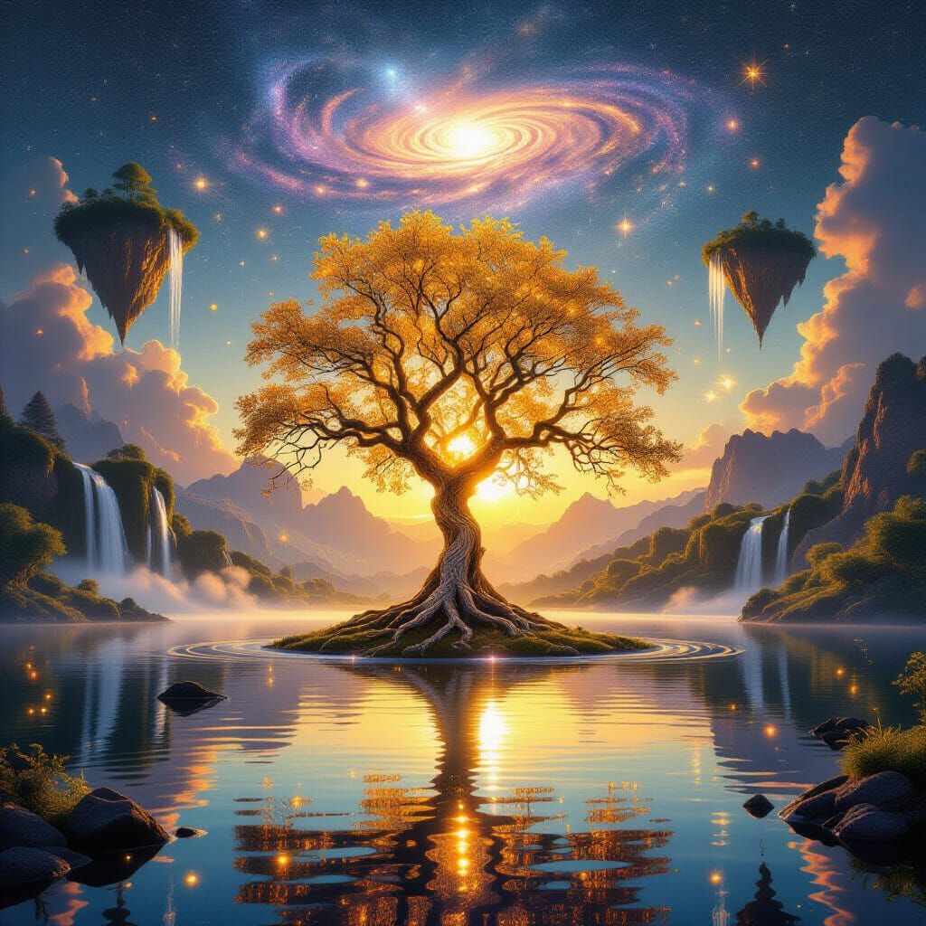 A hyper-realistic fantasy masterpiece where nature, cosmos, and dream blend into one breathtaking vision. ...  by @undefined