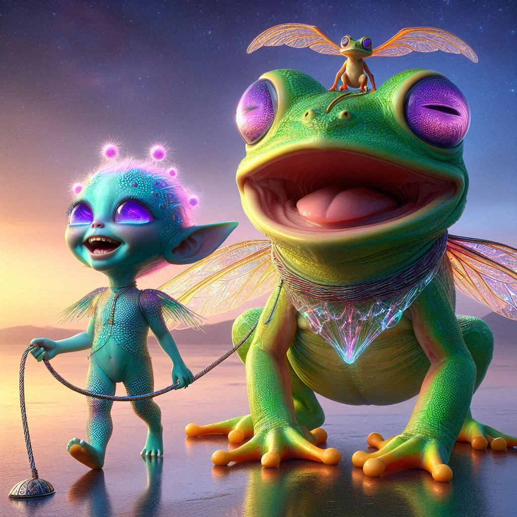 The alien girl and her pet!