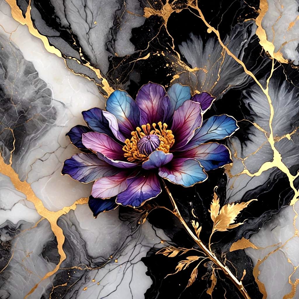 Flower on marble  by @Alexander Void