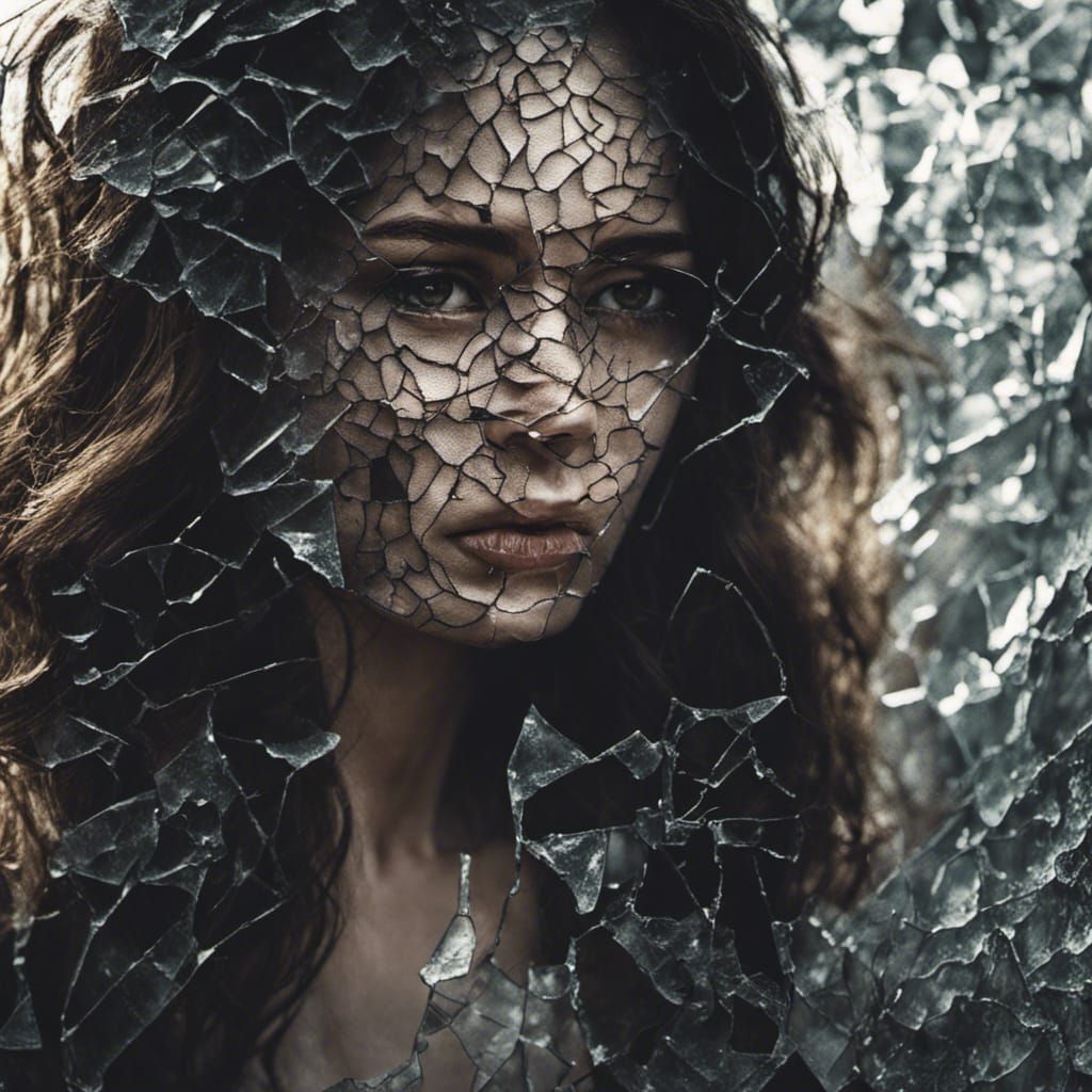 A Broken Glass Portrait AI Generated Artwork NightCafe Creator