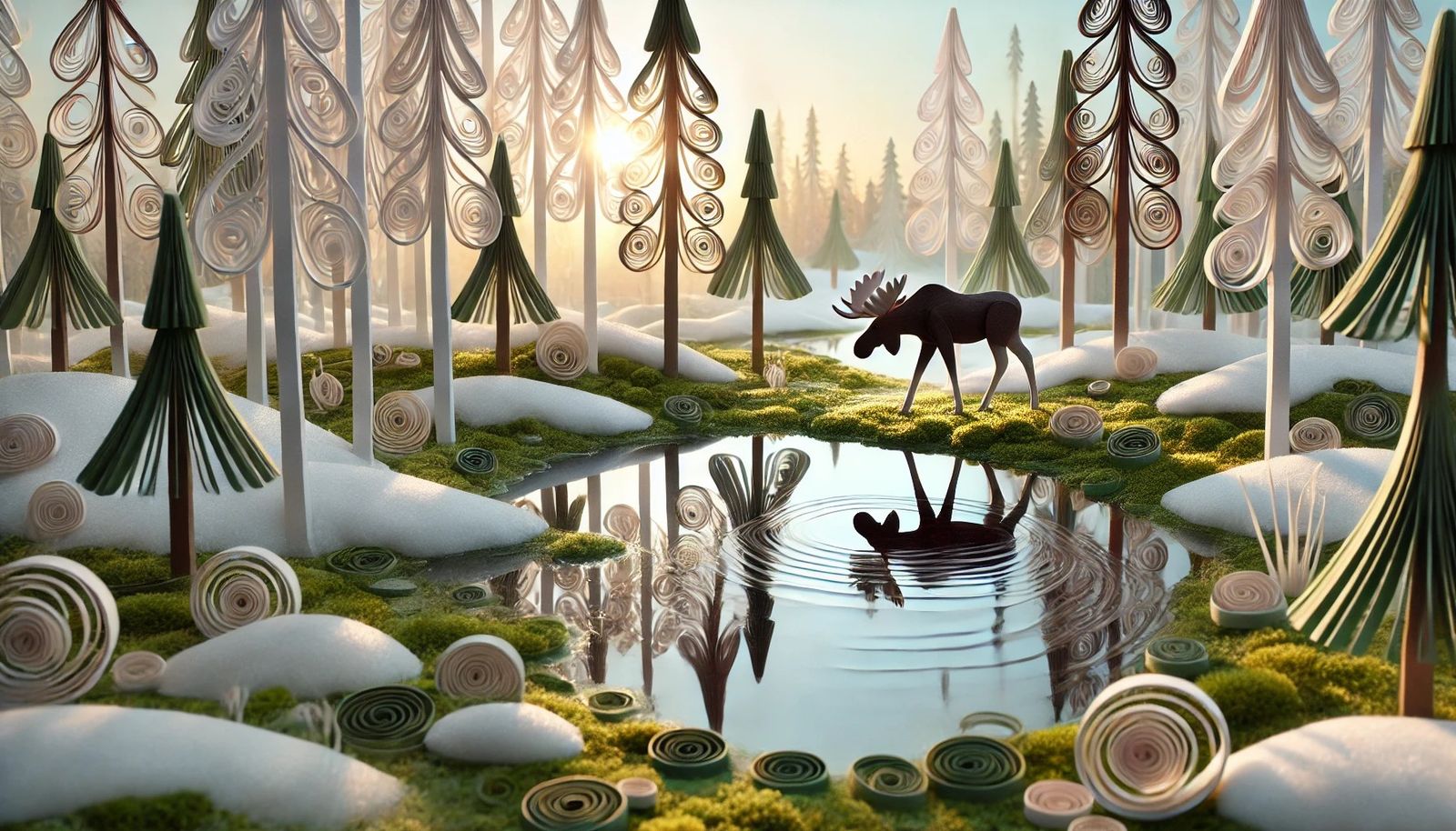 Moose (Paper Quilling and Scandinavian Design)