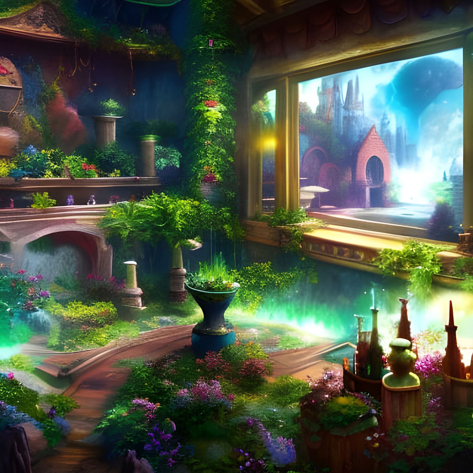 Magical House Garden with Alchemistic Table