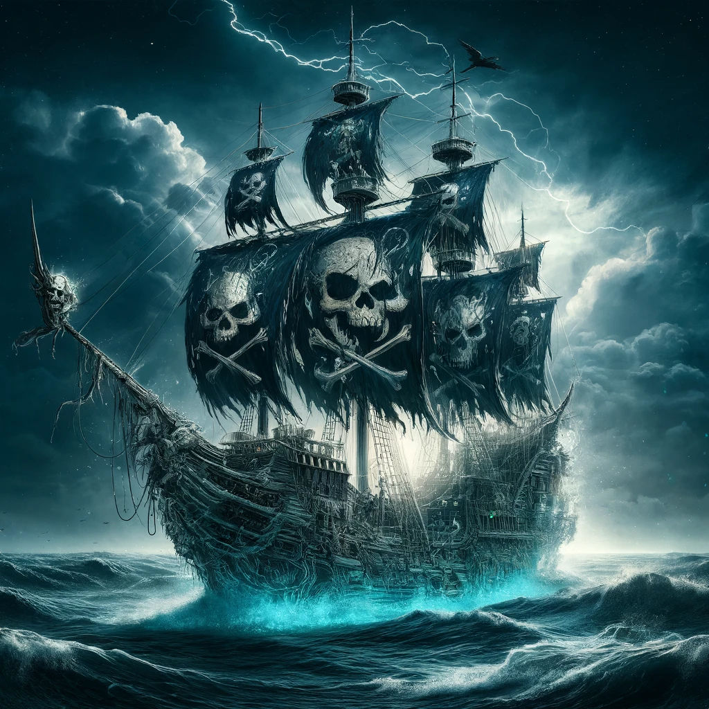 A ship you never want to encounter: The Jolly Roger  by @Scootmandu AI