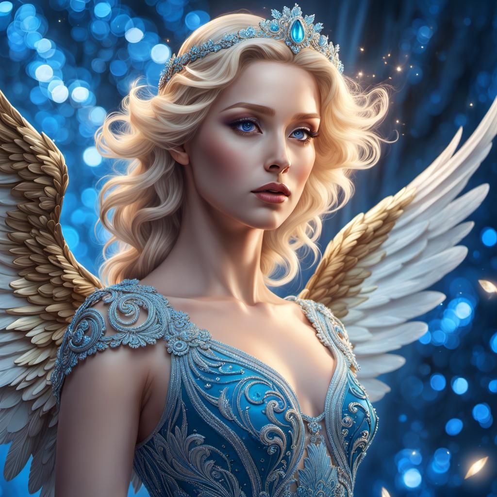 Angel in blue - AI Generated Artwork - NightCafe Creator