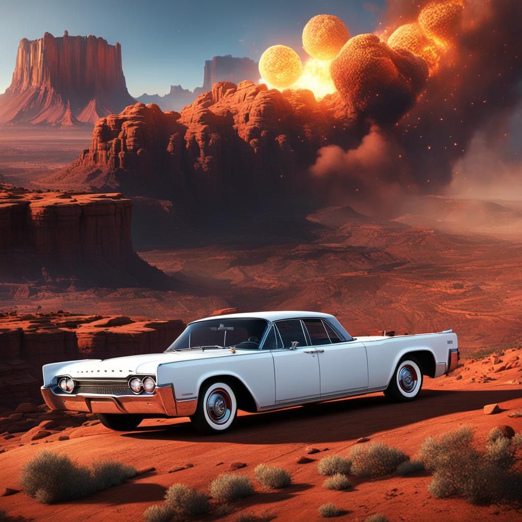1963 Lincoln Continental big white wall tires black in the c...