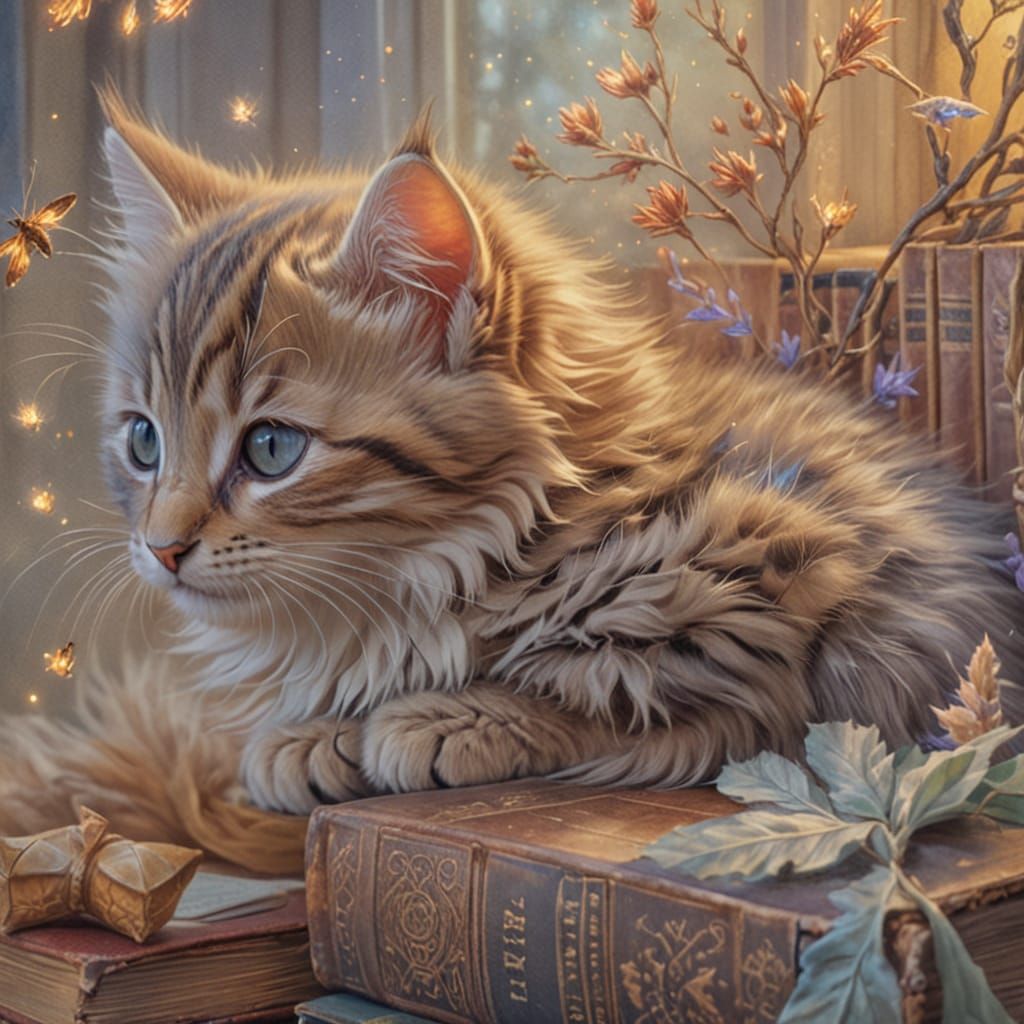 Kitten Nap on Books 🐱✨ #2