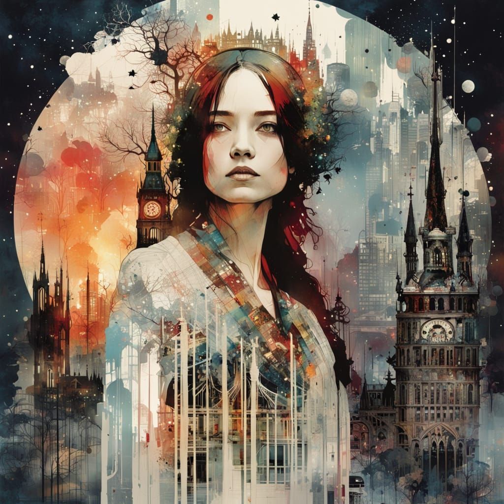 Galactic Princess in Urban Landscape