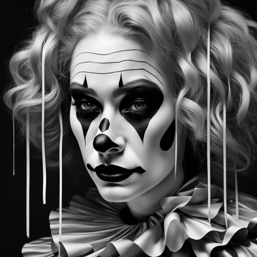 Sad Clown with Abstract Makeup