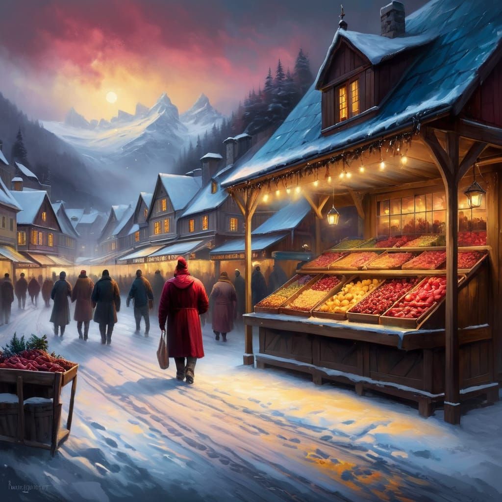 Stability Matrix Series - Switzerland marketplace during a wintertime blizzard #2