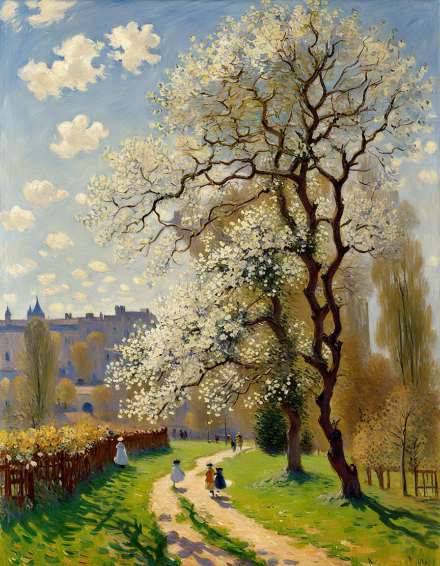 Start of spring by Claude Monet   by @Fun Guy