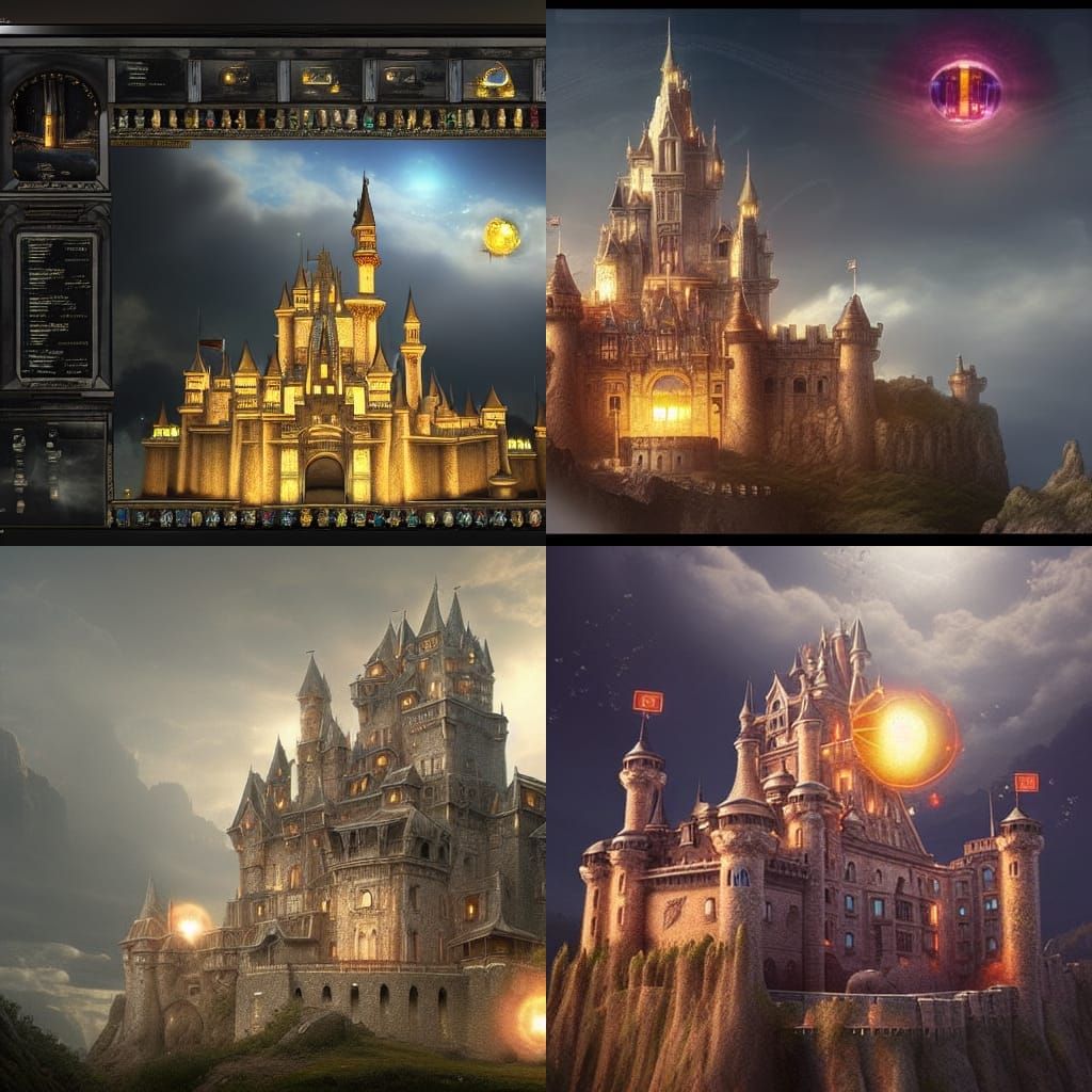 a Castle being powered by a glowing orb