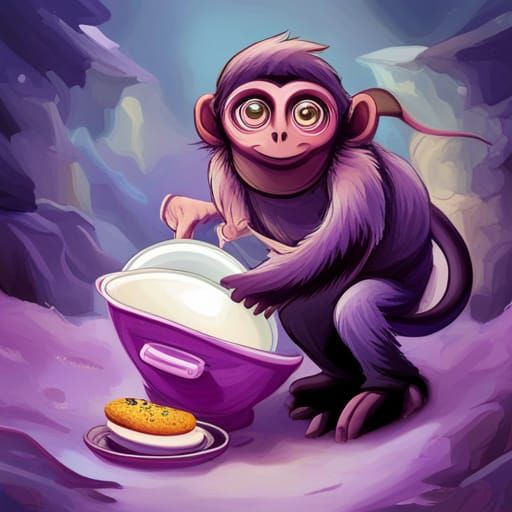 Purple monkey dishwasher
