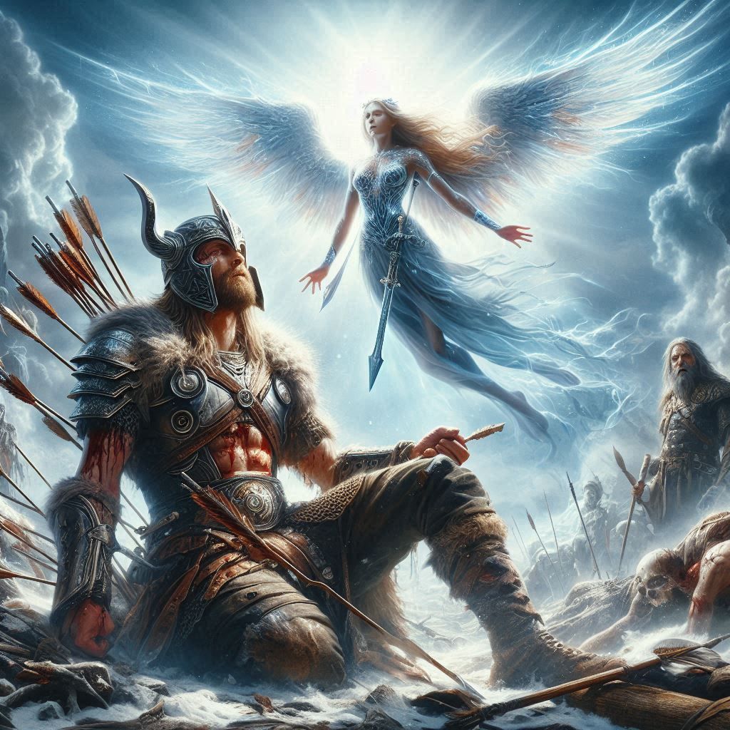 Hail to the brave warrior, the bright shield-warrior (he) was called! To his kinsmen and friends: may he live long in th...