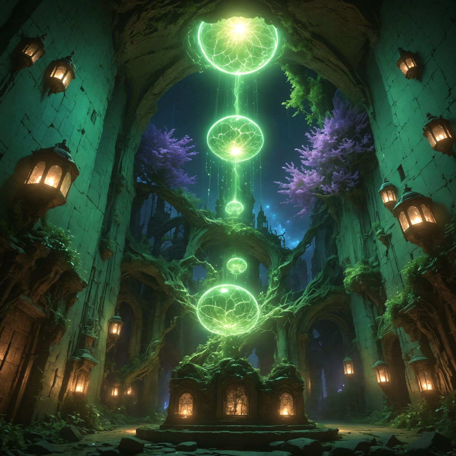 Super clear image with fine details. An elaborate,glowing,glass statue