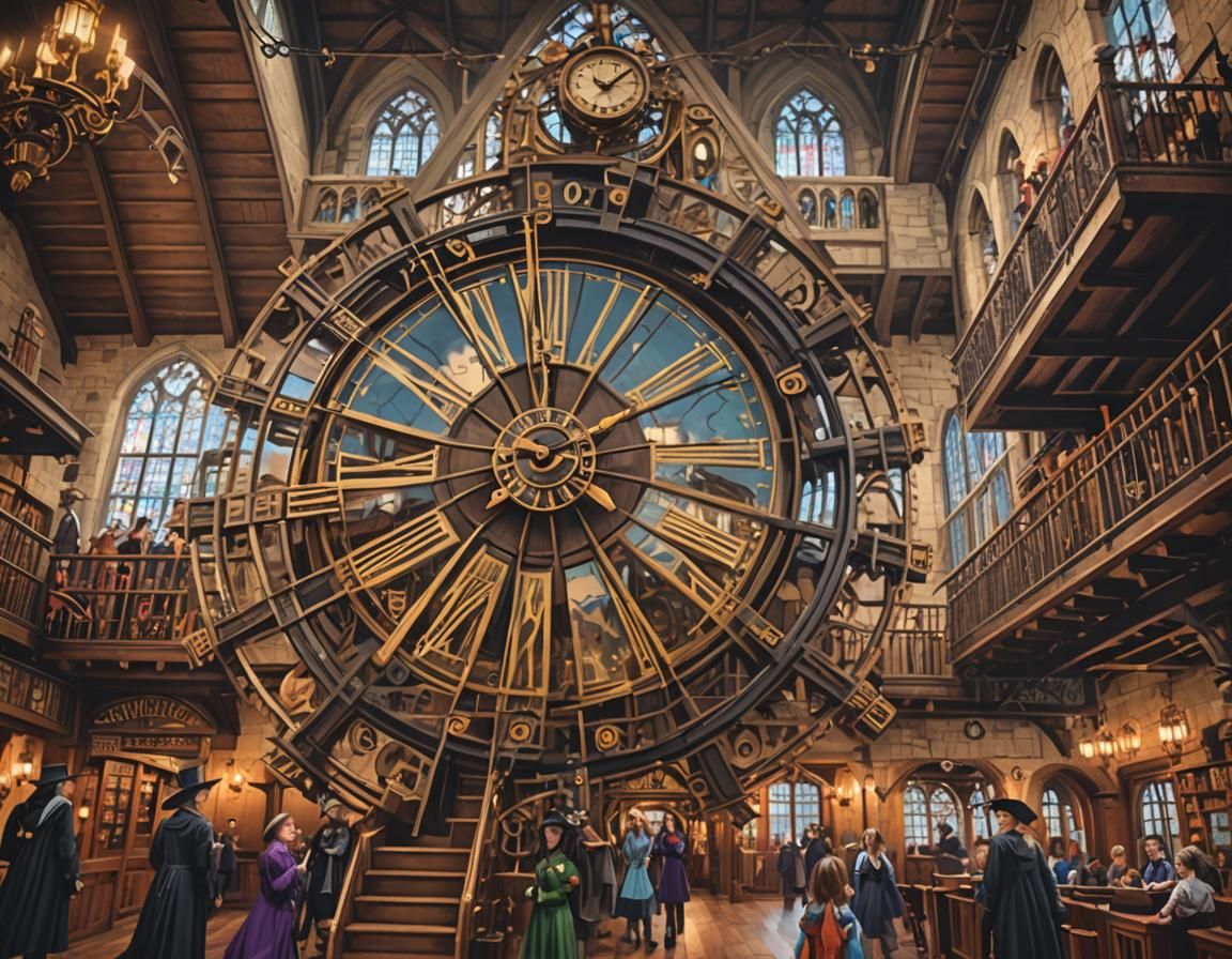 Inside a Beautiful Grand Clocktower, Beautiful large clock w...