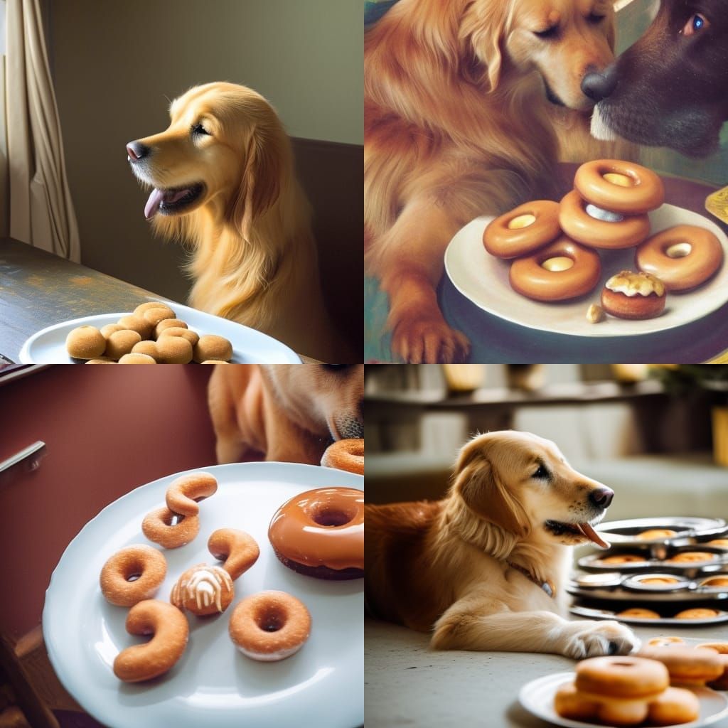 Dogs and doughnuts AI Generated Artwork NightCafe Creator