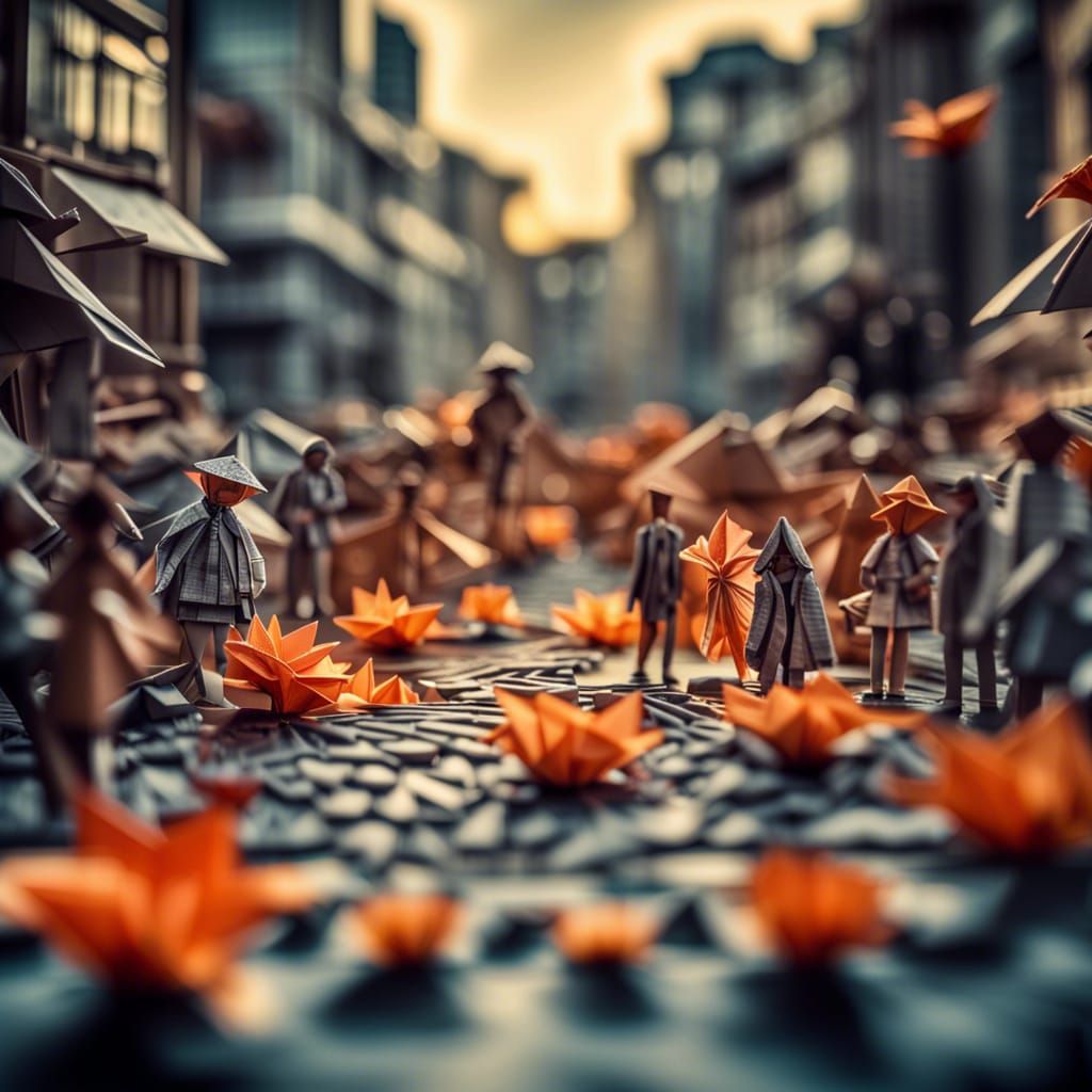 Origami village AI Generated Artwork NightCafe Creator