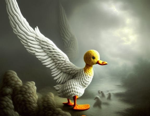 Knitted Big Winged Duck