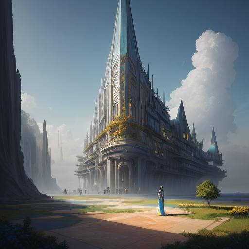 Stiletto Shoe Building: Fauvist Digital Matte Painting