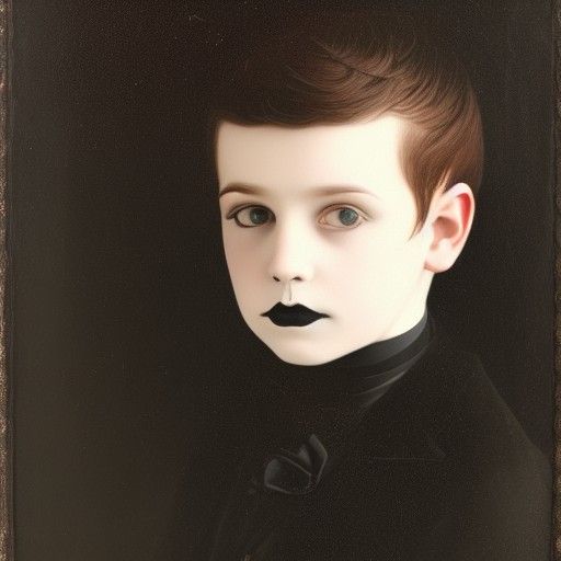 Portrait of a goth boy in victorian england