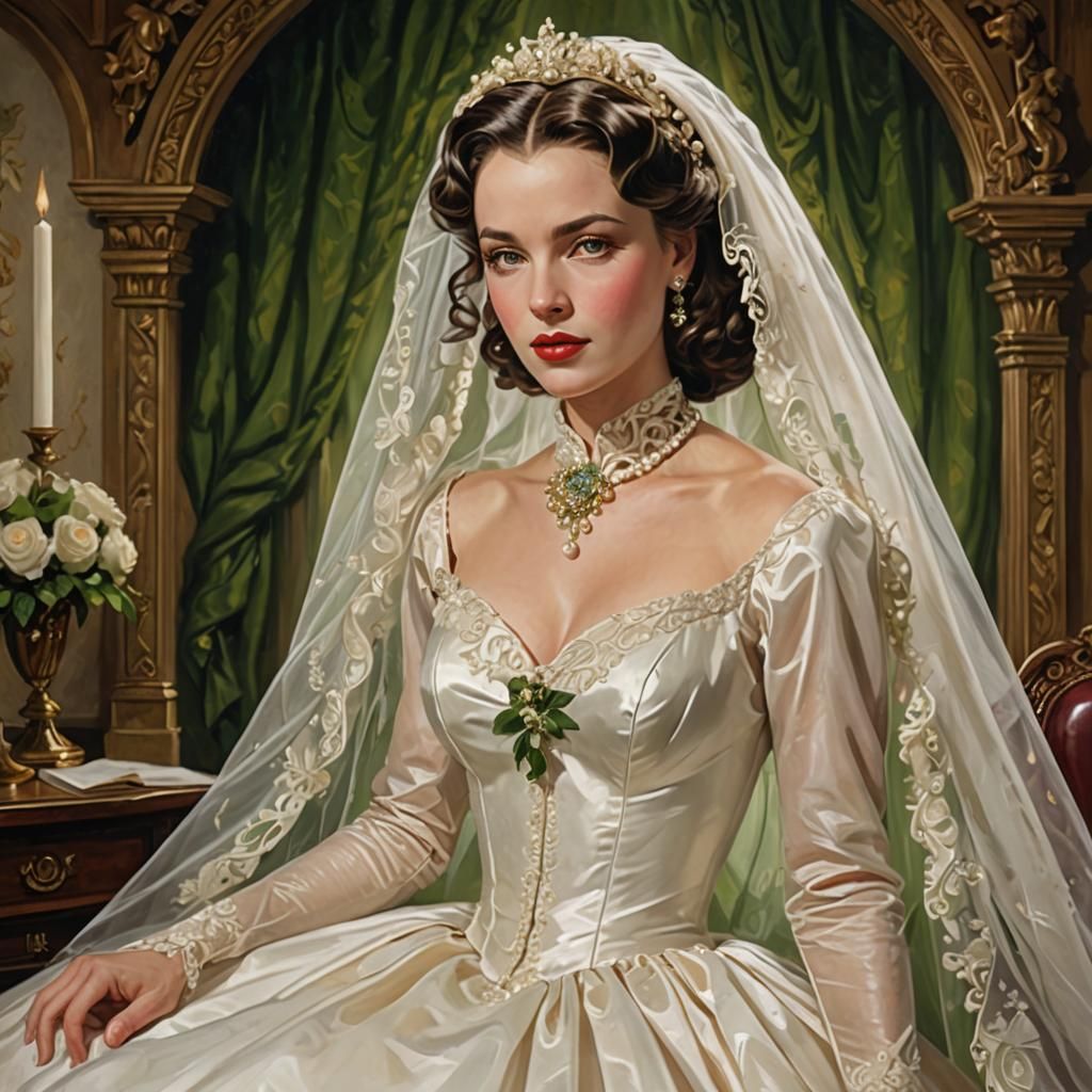 Scarlett O Hara in her wedding dress in Gone With The Wind AI Generated Artwork NightCafe Creator