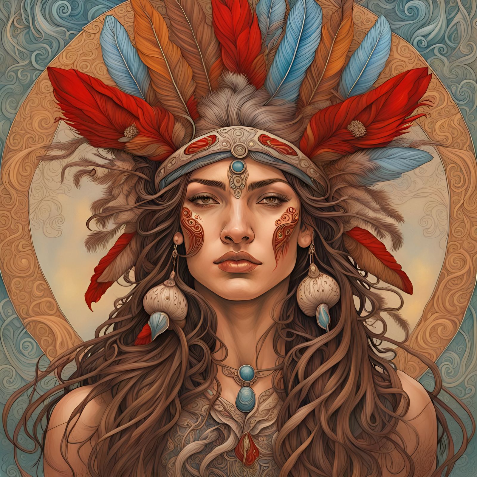 PRINCESS RED FEATHERS 2 AI Generated Artwork NightCafe Creator