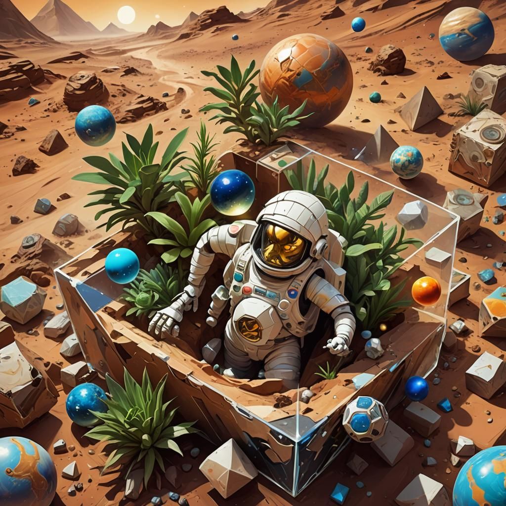 Astronaut braking out of a Cube 2