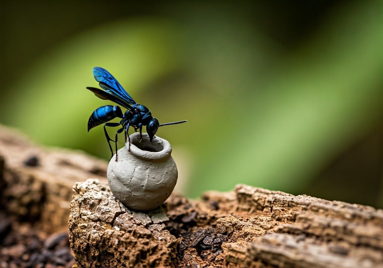 the pottery wasp, nature's clay worker  by @DMs Choice