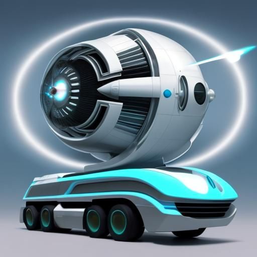 Futuristic turbine semi truck, atomic space age